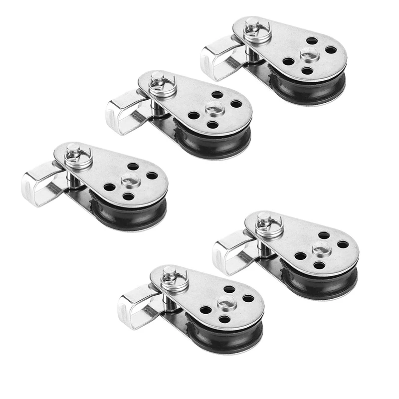 

5PCS Marine Boat Pulley Blocks Rope Stainless Steel Kayak Canoe Anchor Kit Nylon Pad Eyes Boat Kayak Accessories