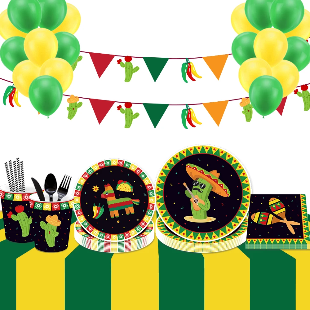 

Cinco De Mayo Party Favors Decorations Party Balloons Mexican Party Disposable Tableware Sets Birthday Party Supplies