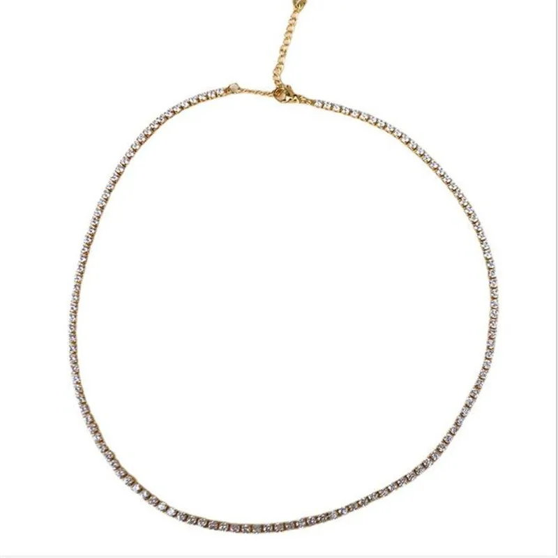 

YIKUF88 Women Necklace 2021 New Copper Plated Real Gold Female Zircon Clavicle Necklace for Women