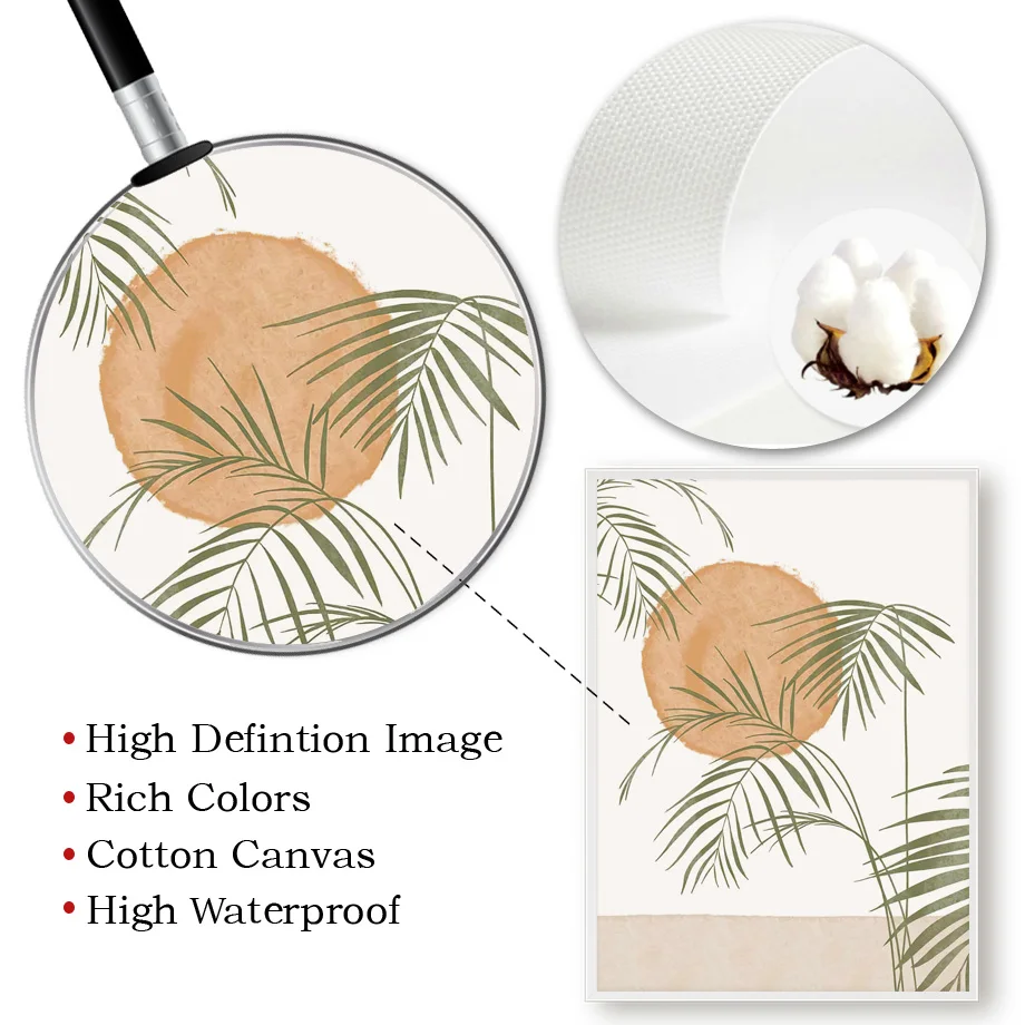 Абстрактная настенная Картина на холсте с изображением природы бамбука листьев