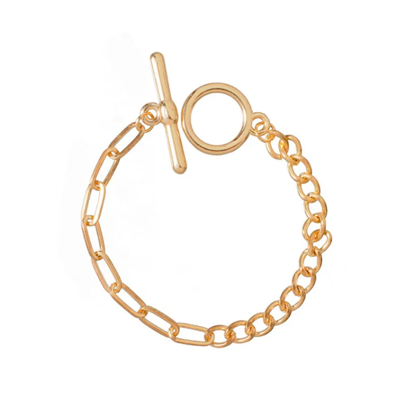 

New Creative Personality OT Buckle Metal Bracelet Set for Women