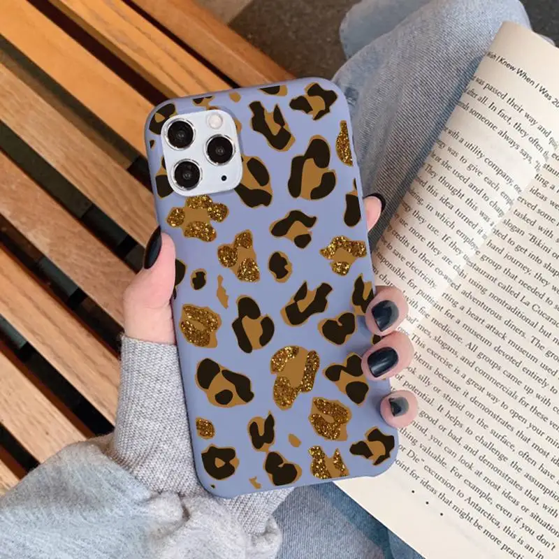 

Leopard Print Phone Case Soft Solid Color for iPhone 11 12 13 mini pro XS MAX 8 7 6 6S Plus X XR
