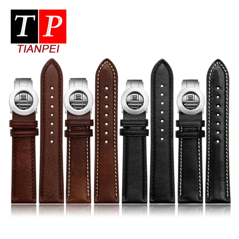 

Replacement Genuine Leather bracelet for BGR102248 series Cowhide Watchband 20mm Original butterfly button accessories women men