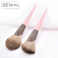 zzdog 1pcs pro makeup brushes powder blusher contour bronzer beauty brush wooden handle fan shape multifunction cosmetics tools
