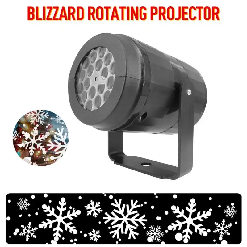 

LED Stage Lights Christmas Snowflake Light White Snowstorm Projector Christmas Decoration For Home Atmosphere Holiday Party Lamp