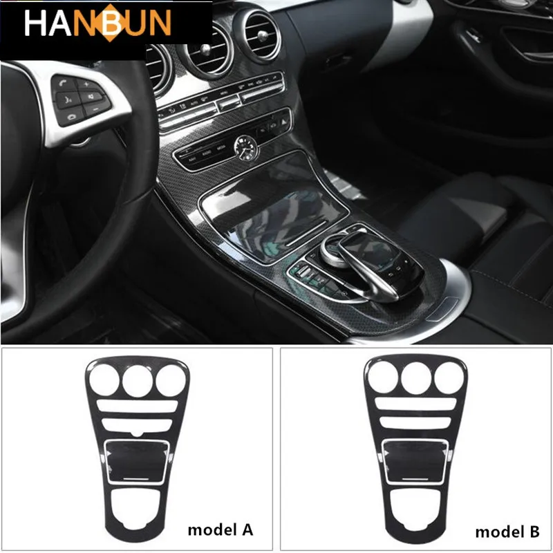 

Car ABS Center Console Panel Decoration Cover Trim For Mercedes Benz C Class W205 GLC X253 Carbon Fiber Color Sticker