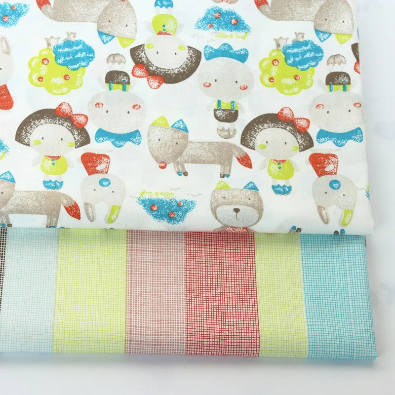 Набор для шитья хлопковой ткани из саржи с животным рисунком набор стеганое