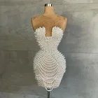 Роскошные Короткие платья для выпускного Radia с жемчужинами, 2022, сексуальное мини-платье для коктейвечерние для женщин, для свадьбы, вечеринки, дня рождения