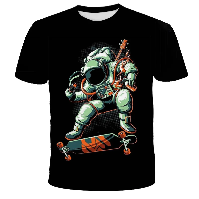 

New Fashion T Shirt Boy Summer Short Sleeve Kid Tshirt Spaceman Pattern TShirt For Baby Boys Kids Cartoon Girls Clothes Tops