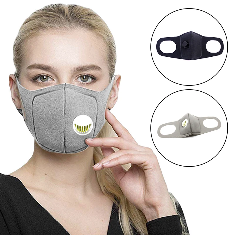 Респираторная маска для мужчин и женщин губчатая с клапаном дыхания защита от