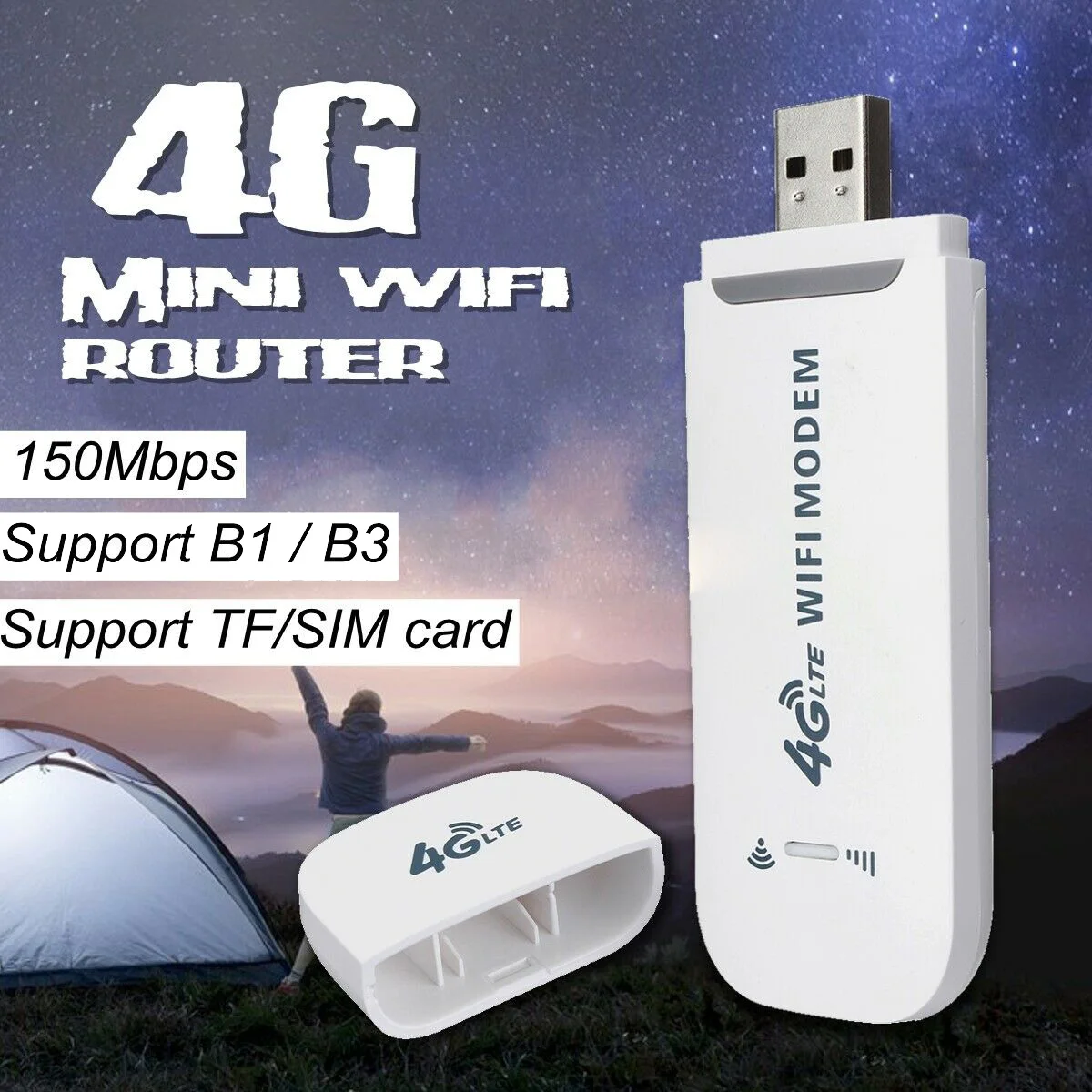 

4G LTE Car WIFI USB Charger Dongle Stick Mobile Broadband SIM Card 32GB 150Mbps Mobile Broadband