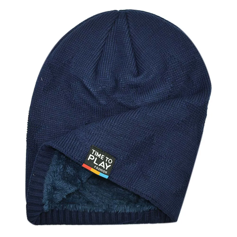 Новинка 2019 Мужская зимняя шапка плотные флисовые вязаные шапки с акриловой