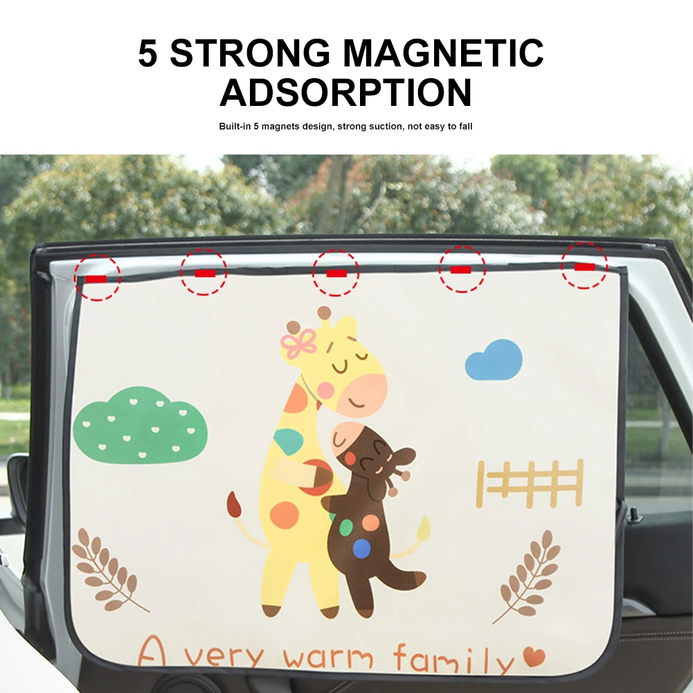 

Side Window Car Sun Shade Cover Universal Magnetic UV Protect Curtain Sunshade Cover For Baby Kids Cute Cartoon Car 7 Stylings