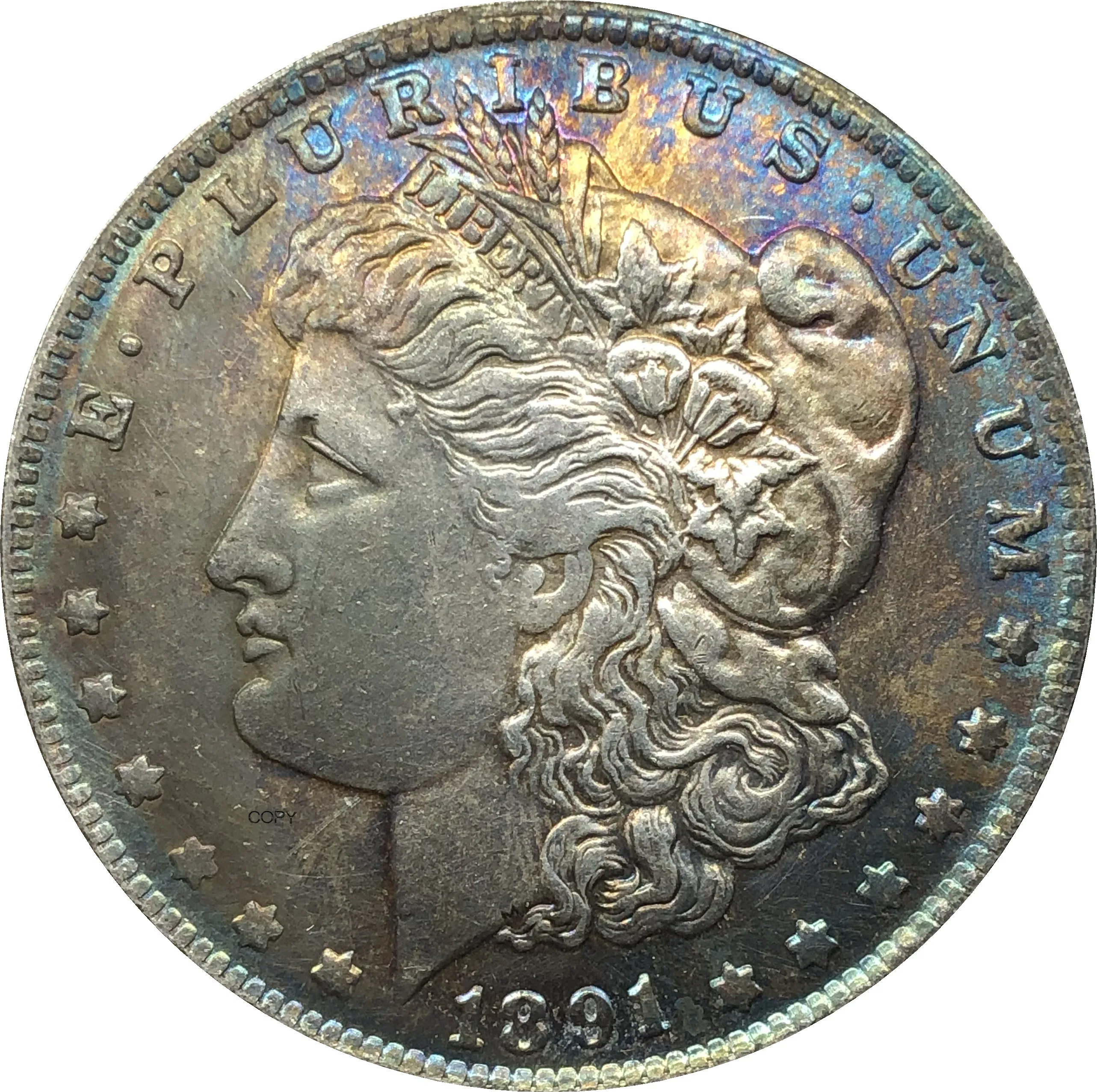 Соединенные Штаты Америки 1891 Морган один доллар США Монета свобода мельница