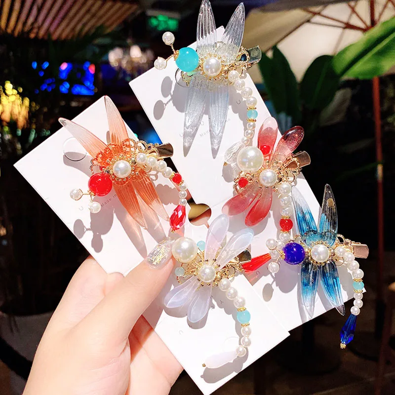 

2pcs/set Girls Imitation Dragonfly Hair Pins Hair Clips Ornaments Hairgrips Headwear Kids Baby Hairpins Hair Accessories