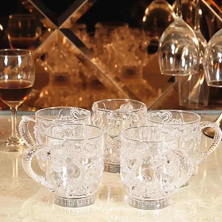 Пластиковый светящийся бокал для вина пива светодиодная кружка с драконом