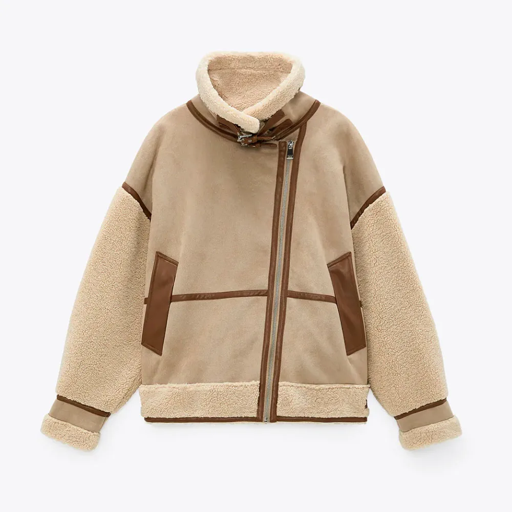 Осень 2021 новинка Женская свободная теплая мотоциклетная куртка в европейском и