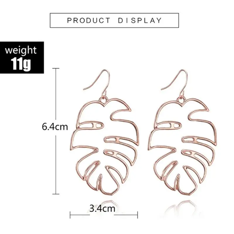 Модные большие серьги в виде листьев геометрические полые металлические