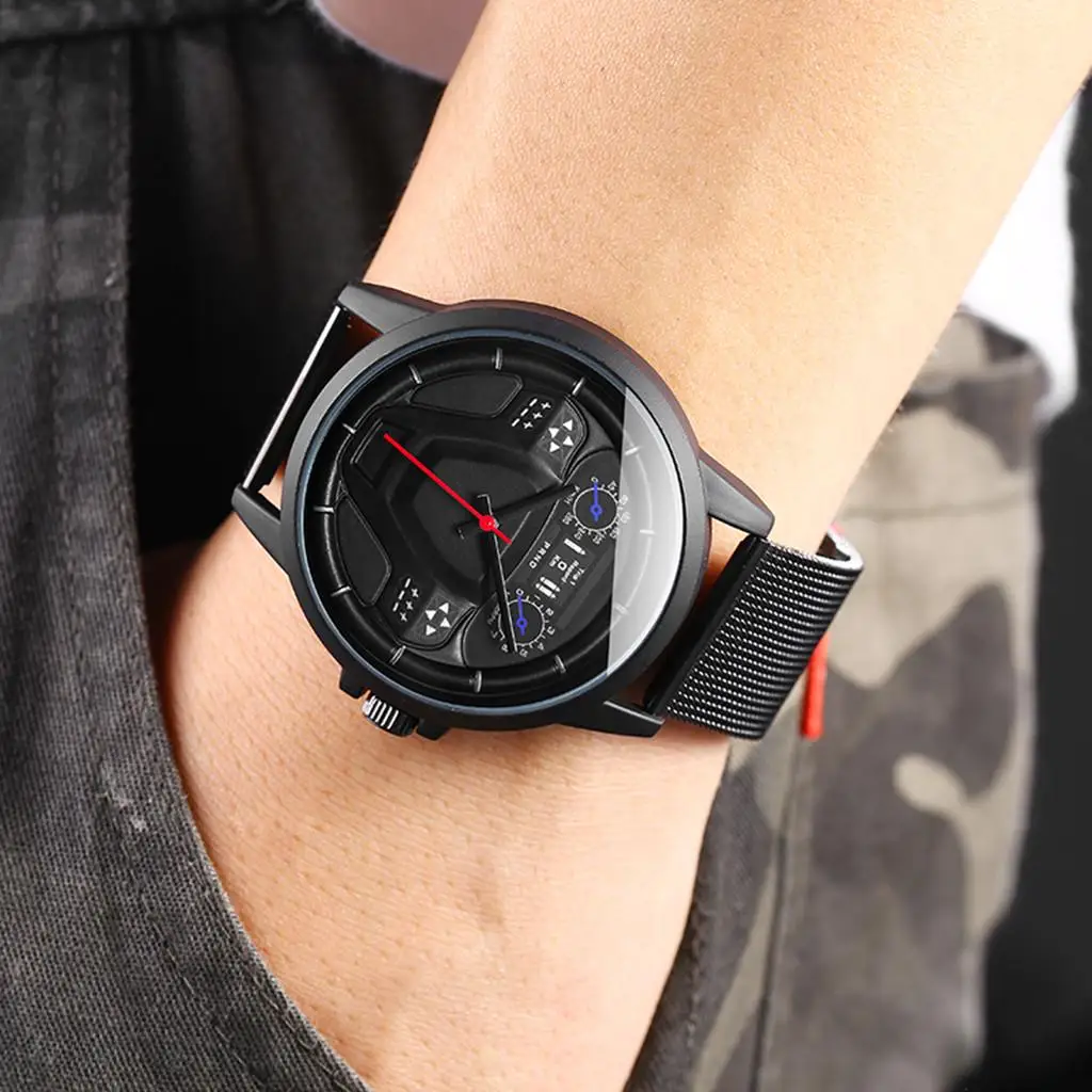 

Men's Fashion Watch Clock Male Creative Dial Quartz Sport Wrist Watches