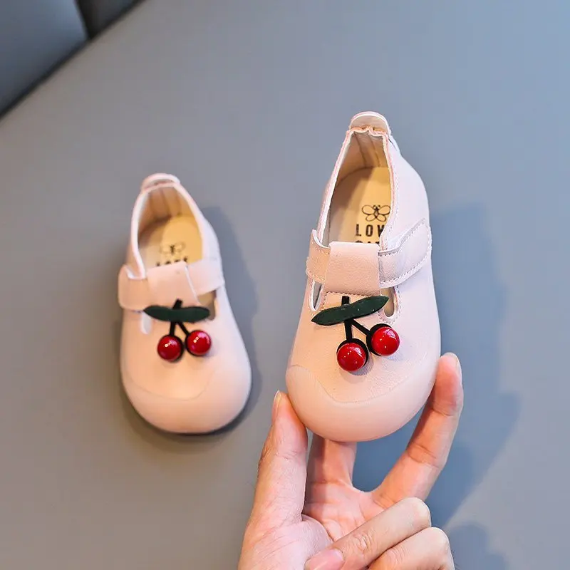 Детская обувь вишневого цвета новая модная корейская детская из искусственной