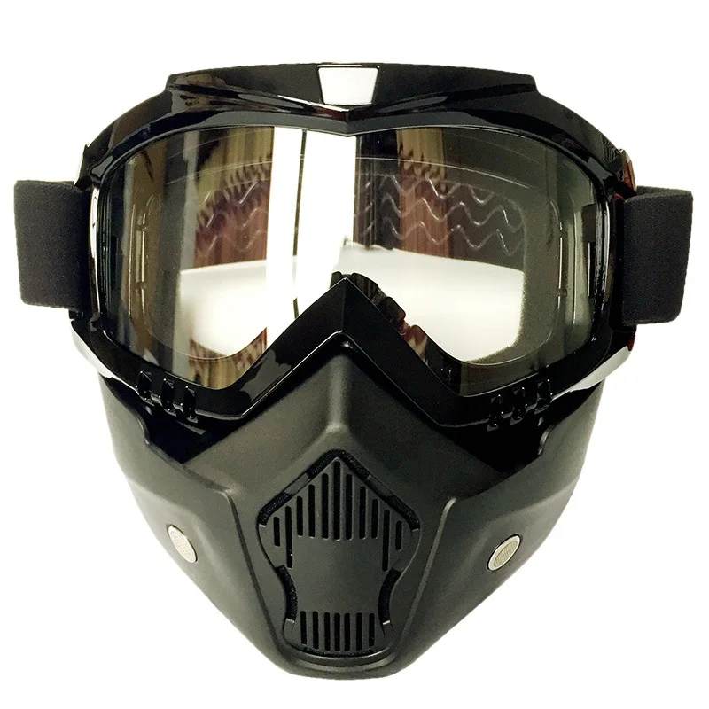 

Retro mask Goggles Motorcycle Helmet goggles with mask cross country goggles sliding removable mask four seasons