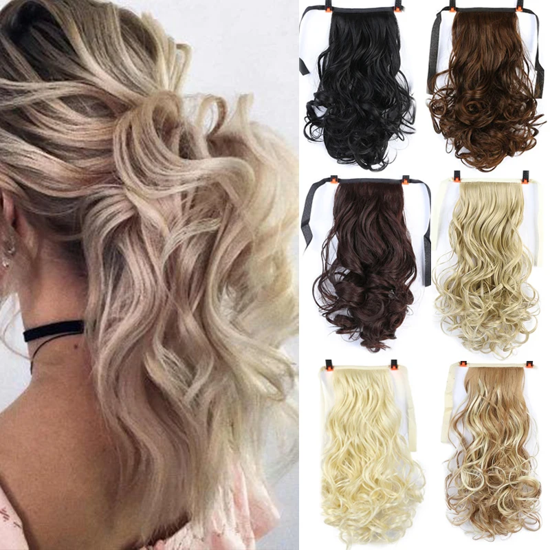 Женские волосы AILIADE короткие вьющиеся хвост натуральные накладные на зажиме