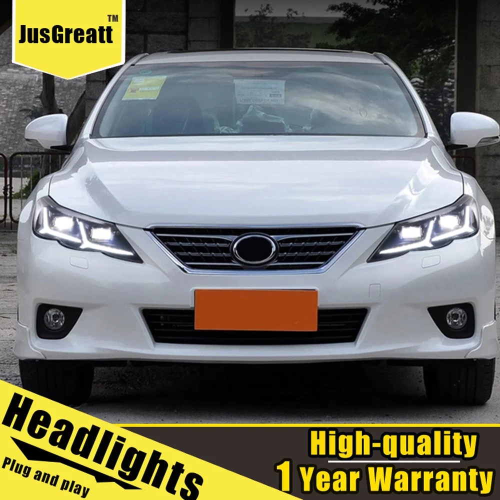 

A Pair For Toyota Reiz Headlights 10-13 Reiz LED Head Lamps All LED light Source Daytime Running Lights Dynamic Turn