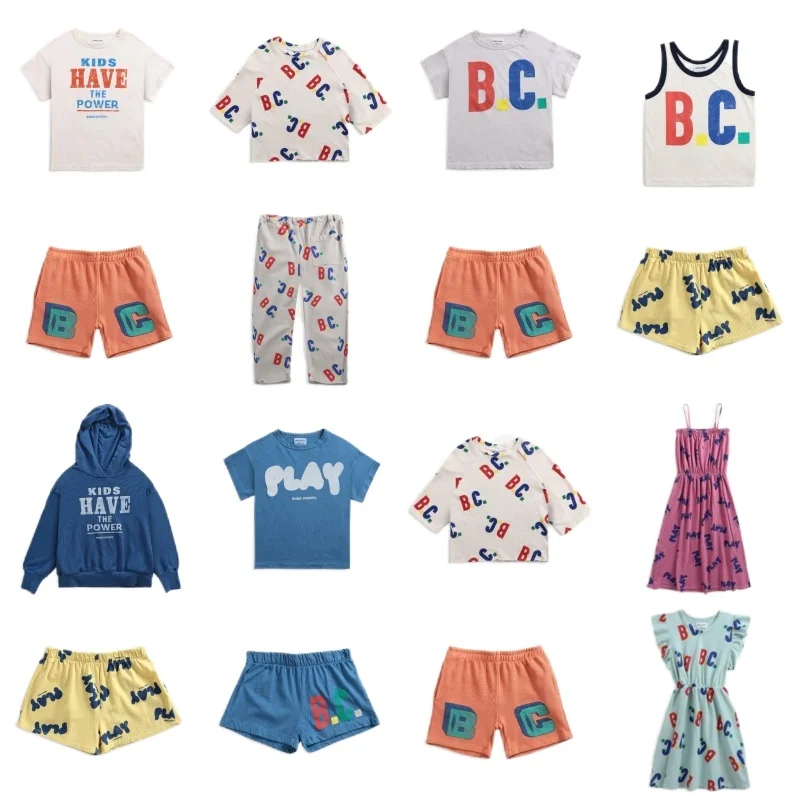 

In Stock 2021SS BC Kid T-shirt Children's Set Fashion Boy Stripe Two-piece Stripe Boy Top and Pants Girls Dress Boutique Outfits