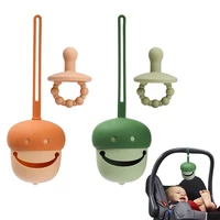 2pcs baby pacifier storage box pacifier holder silicone bpa free waterproof mushroom pacifier pocket pouch with strap baby care