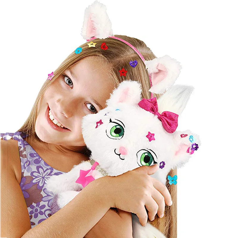 Мерцающие звезды желейные бобы кошка плюшевые куклы аксессуары для детей сделай