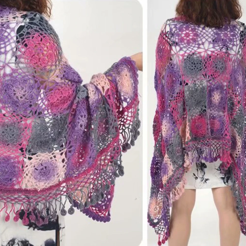 Цветной вязальный крючком шаль шарф перчатки Сделай Сам кукла шерстяная пряжа