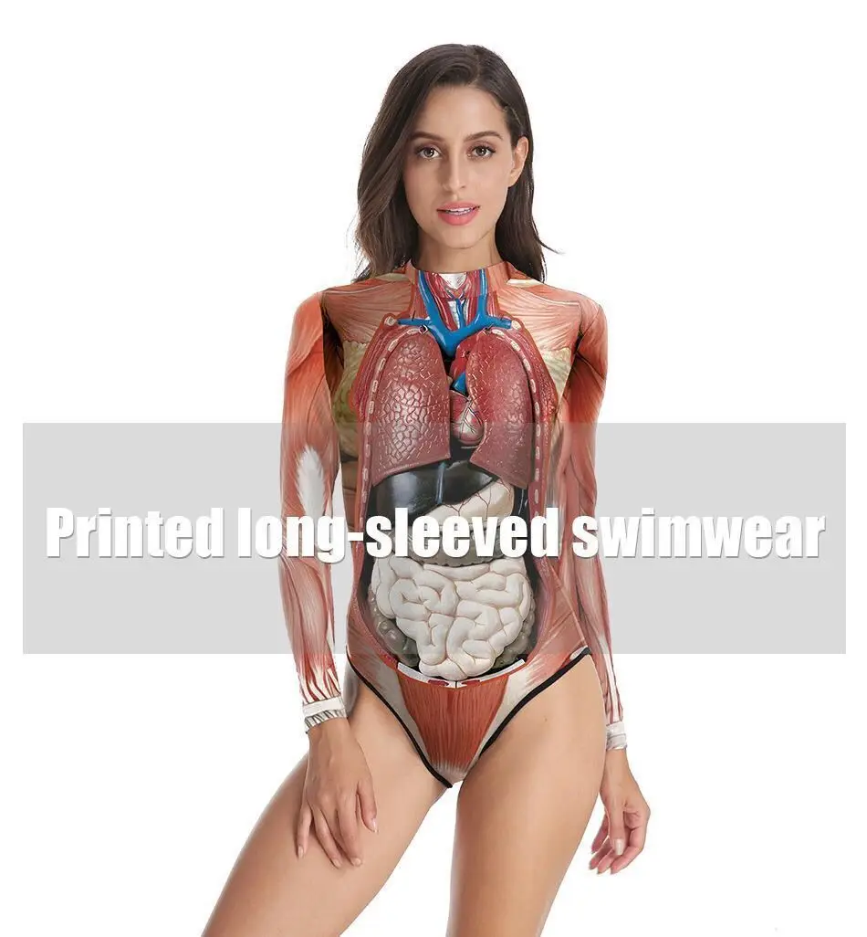 2020 Band  Costume Halloween Night Performance Costume Party Human Body Printed One Piece Swimsuit Jumpsuit