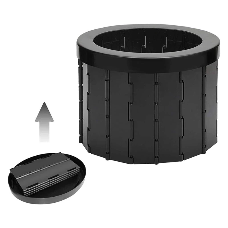 Portable Folding Toilet Seat Commode Porta Potty Car Bucket for Camping Hiking Long Trips Traffic Jam |