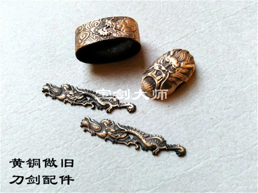 Набор из кованой чистой меди круглая Tsuba фитинг защитный аксессуар для WUSHU ч