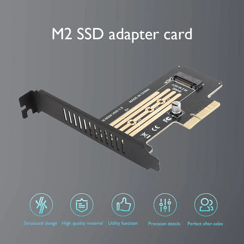 

NVMe to PCI-E Express 3.0 X4 Adapter for 2280 2260 2242 2230 NGFF M Key SSD Computer PC Components Accessories