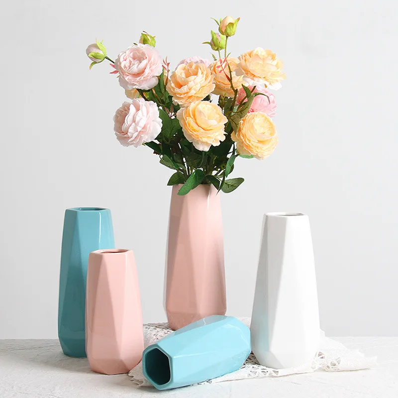 Модная пластиковая ваза оригами простой керамический цветочный горшок из