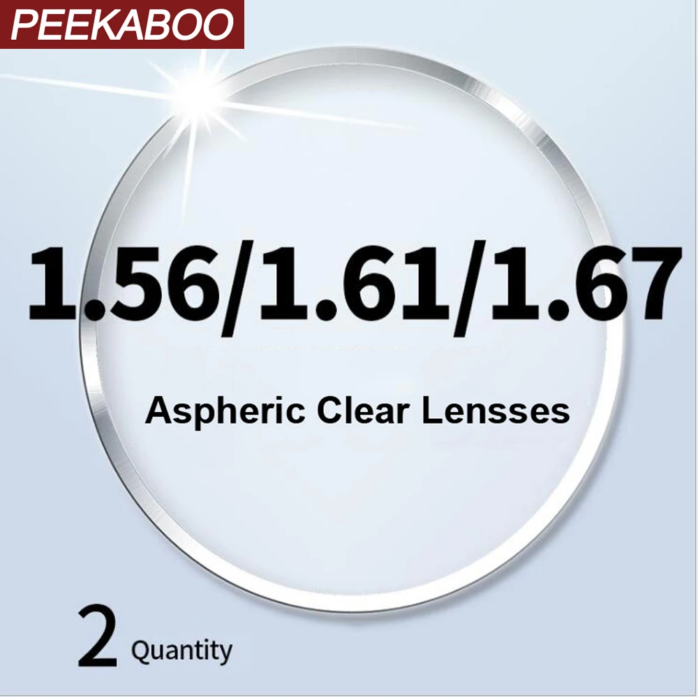 Линзы для очков с асферическим рецептом Peekaboo CR 39 resin прозрачные дальнозоркостью и