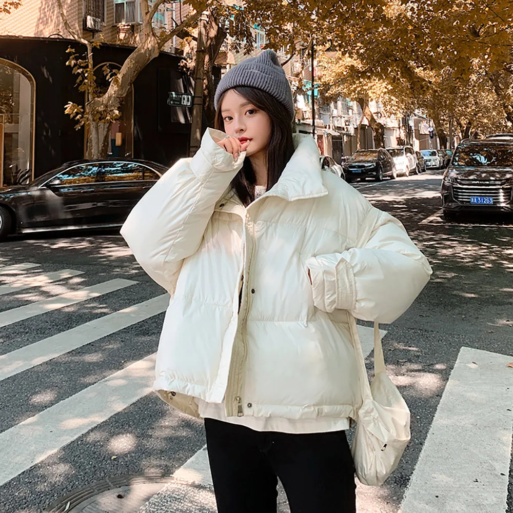 GRELLER Women Winter Jacket Parkas 2021 New Fashion Youth Stand Collar Women Coat Casual Street Warm Autumn Winter Clothing