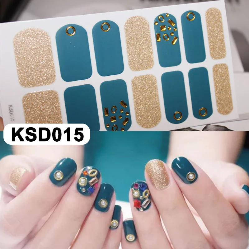 Новинка Лидер продаж 14 шт/лист бронзового цвета блестящие полный наклейки для