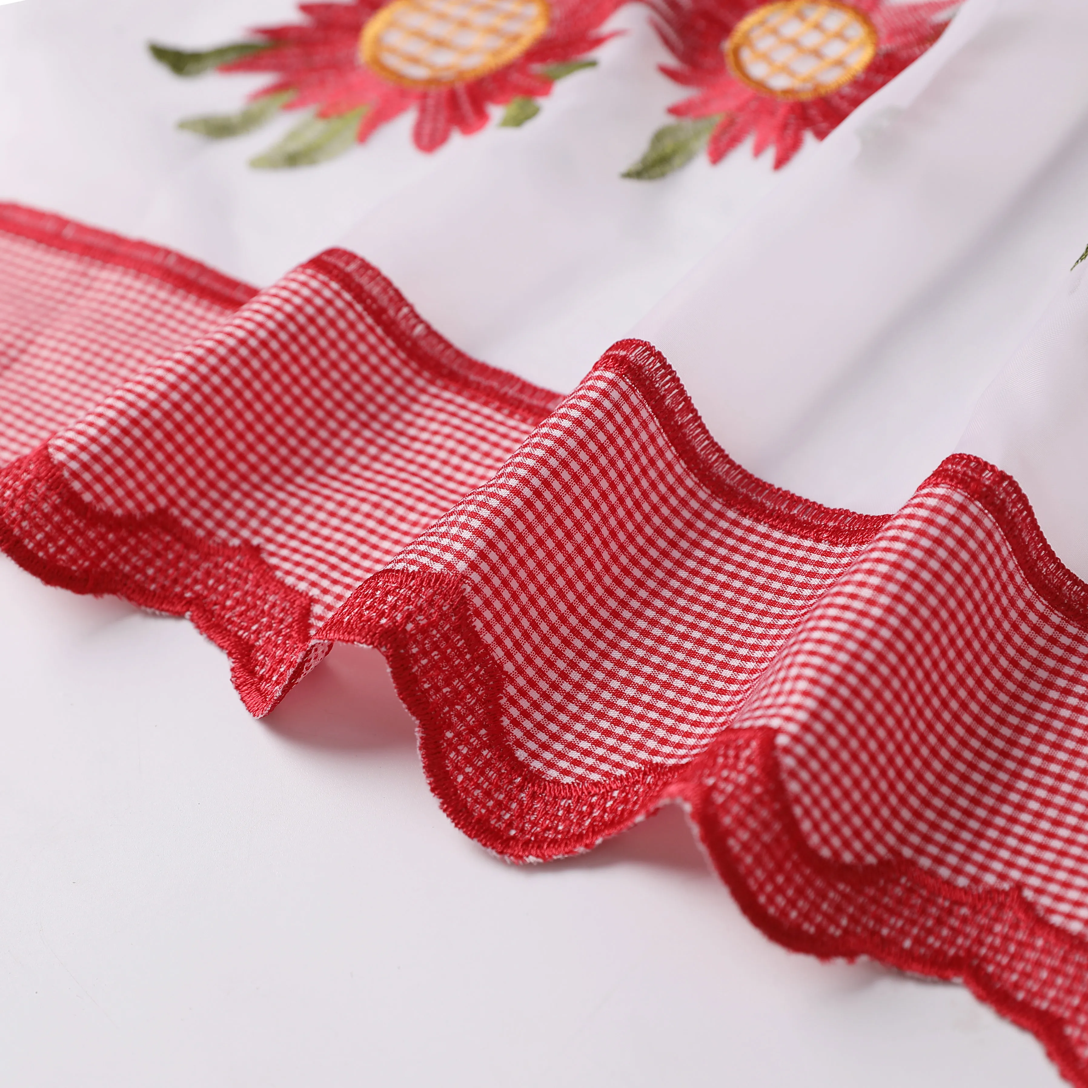 TONGDI занавески для кухни прозрачные яруса фруктов кафе тюль красивая вышивка окна