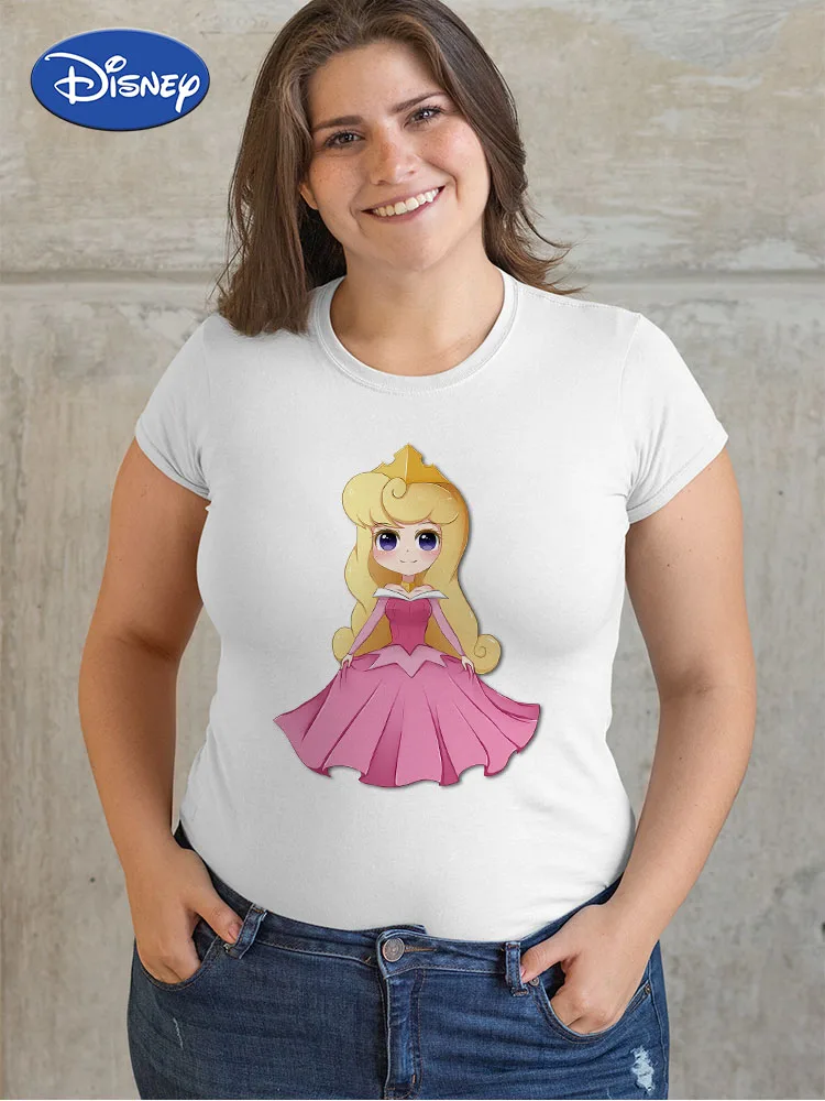 

Fashion Princess Kawaii Harajuku T Shirt Plus Size Women's Clothing 2021 Graphic Tee Disney Branded Tshirts Streetwear Fashion