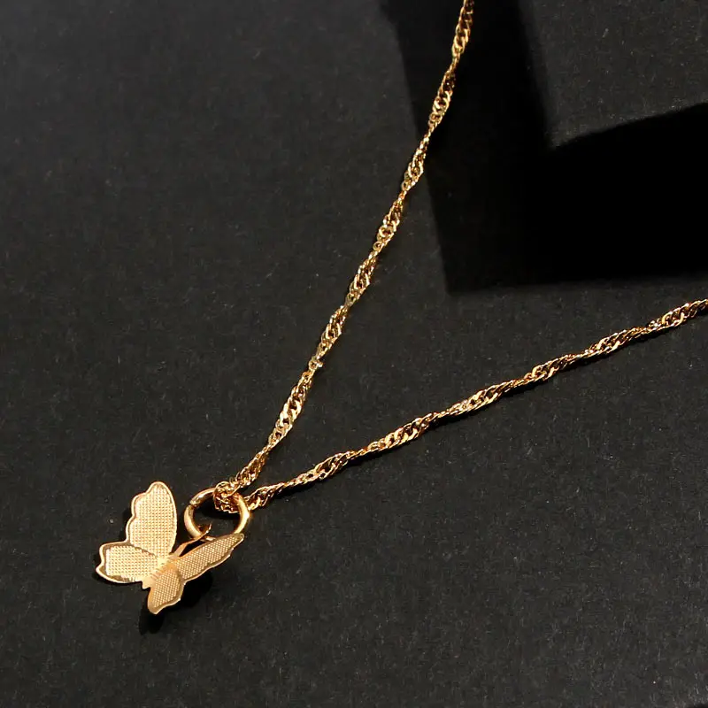 JJFOUCS новая мода подвеска бабочка ожерелье женское золотого и серебряного цвета