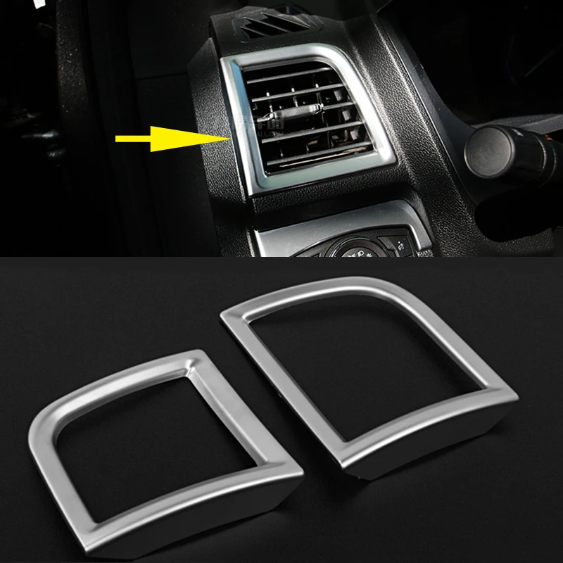 

2 шт. для Ford Explorer 2016-2018 ABS хромированная крышка интерьера приборной панели с вентиляционным отверстием отделка Аксессуары для стайлинга автомобиля