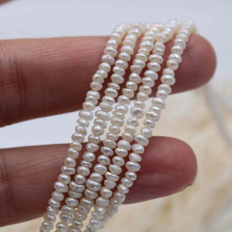 freshwater pearl white/pink/purple baroque 2-3mm14&quot FPPJ wholesale beads nature loose for DIY jewelry |
