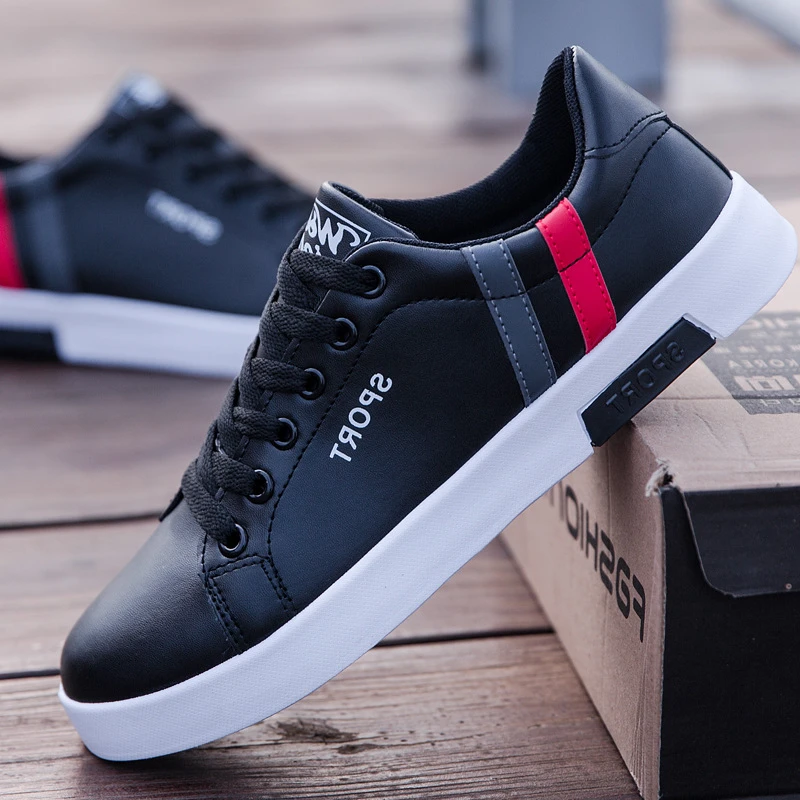 Кроссовки мужские кожаные на шнуровке белые черные |