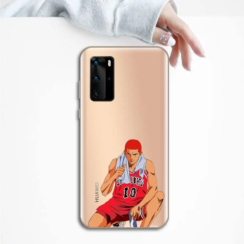 

Slam dunk anime manga Phone Case Transparent for Huawei P20 P30 P40 honor 8 10i P smart 2019 Samsung A71 A21S S10 20 plus