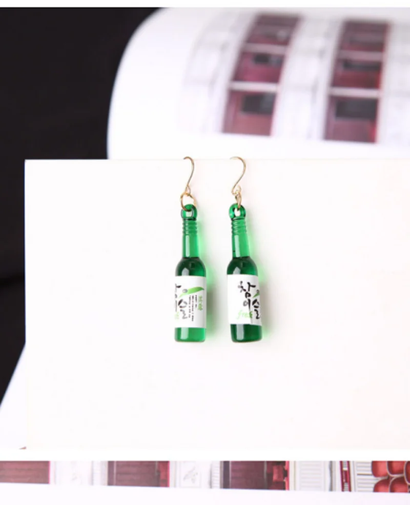 Женские серьги в виде бутылочек с минеральной водой 2 цвета | Украшения и