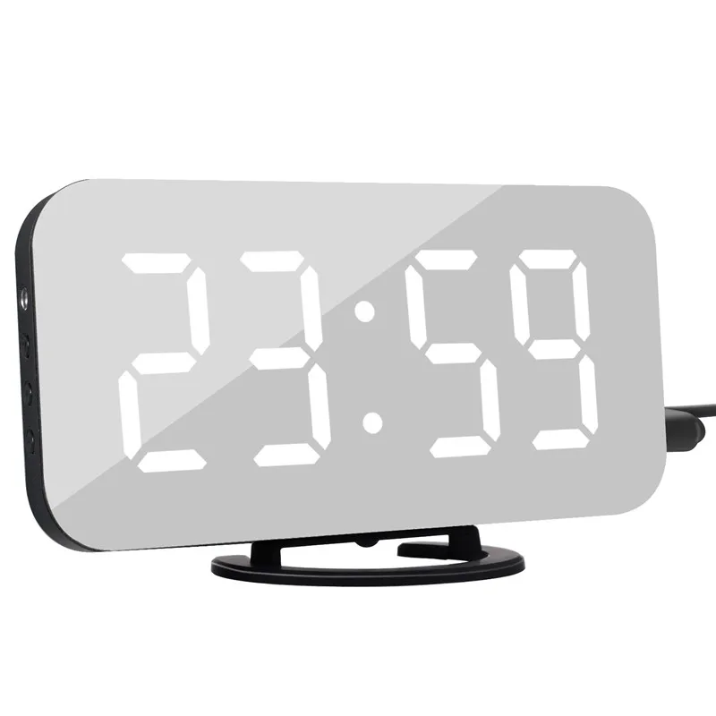 

Alarm Clock Mirror Digital Clock Snooze Time Temperature Night Display