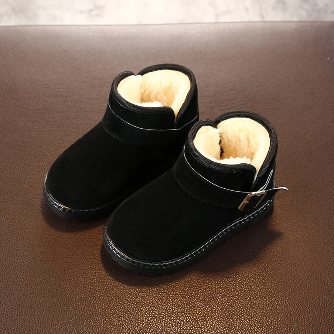 Botas de nieve para ni&ntilde;os y ni&ntilde;as, correa de hebilla antideslizantes con zapatos de invierno, (Ni&ntilde;os Peque&ntilde;os)-4