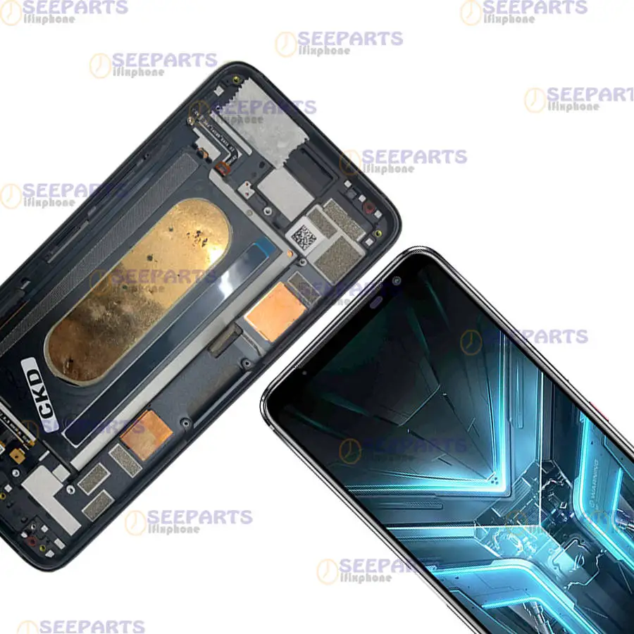 Sensor de cristal Original para Asus ROG Phone 3, pantalla LCD de 6,59 pulgadas, montaje de digitalizador con pantalla t&aacute;ctil para Asus ZS661KS-5